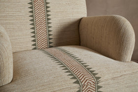 Zairya Jute & Cotton Armchair - Natural & Rust