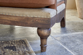 Abe Linen Deconstructed Armchair - Rust