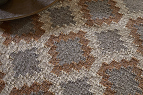 Yalin Upholstered Ottoman - Rust