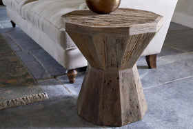 Juhi Reclaimed Wood Side Table - Natural