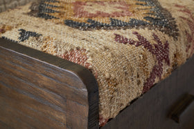 Barir Mango Wood Upholstered Storage Bench - Chocolate Brown