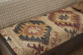 Barir Mango Wood Upholstered Storage Bench - Chocolate Brown