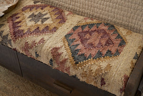 Barir Mango Wood Upholstered Storage Bench - Chocolate Brown
