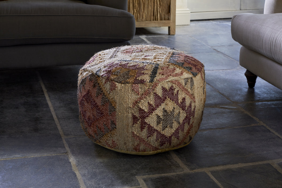 Barir Kilim Upholstered Pouf - Multi