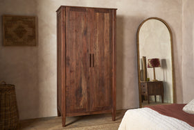 Anbu Acacia Wardrobe - Washed Walnut