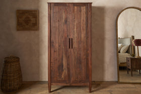 Anbu Acacia Wardrobe - Washed Walnut