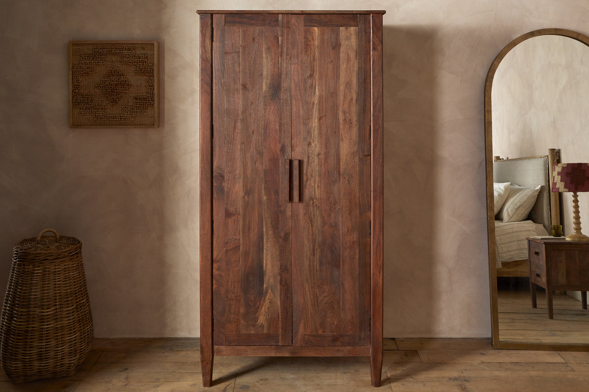 Anbu Acacia Wardrobe - Washed Walnut