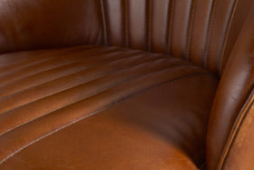 Lal Leather Swivel Counter Chair - Aged Tan