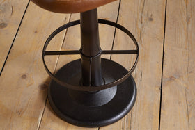 Lal Leather Swivel Counter Chair - Aged Tan