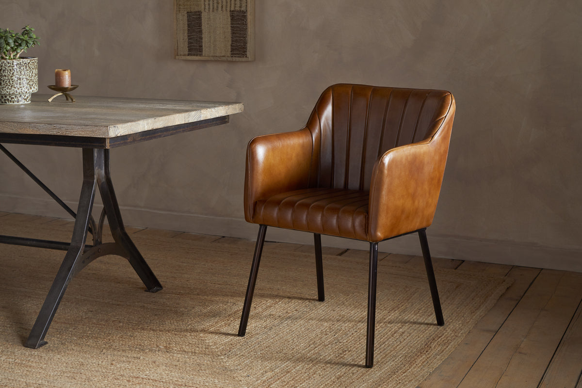 Lal Leather Armchair - Aged Tan