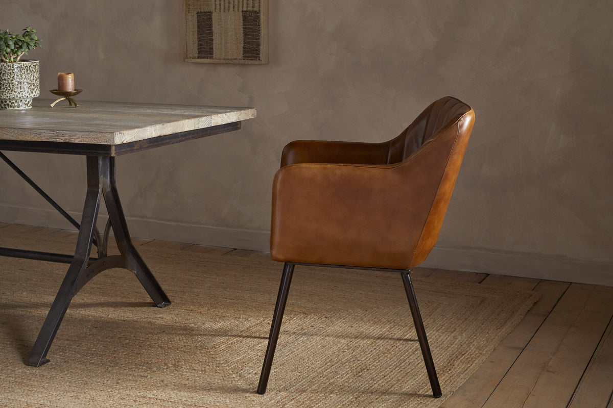 Lal Leather Armchair - Aged Tan