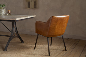 Lal Leather Armchair - Aged Tan