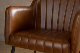 Lal Leather Armchair - Aged Tan