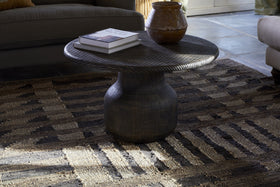 Vivan Grooved Coffee Table - Charcoal