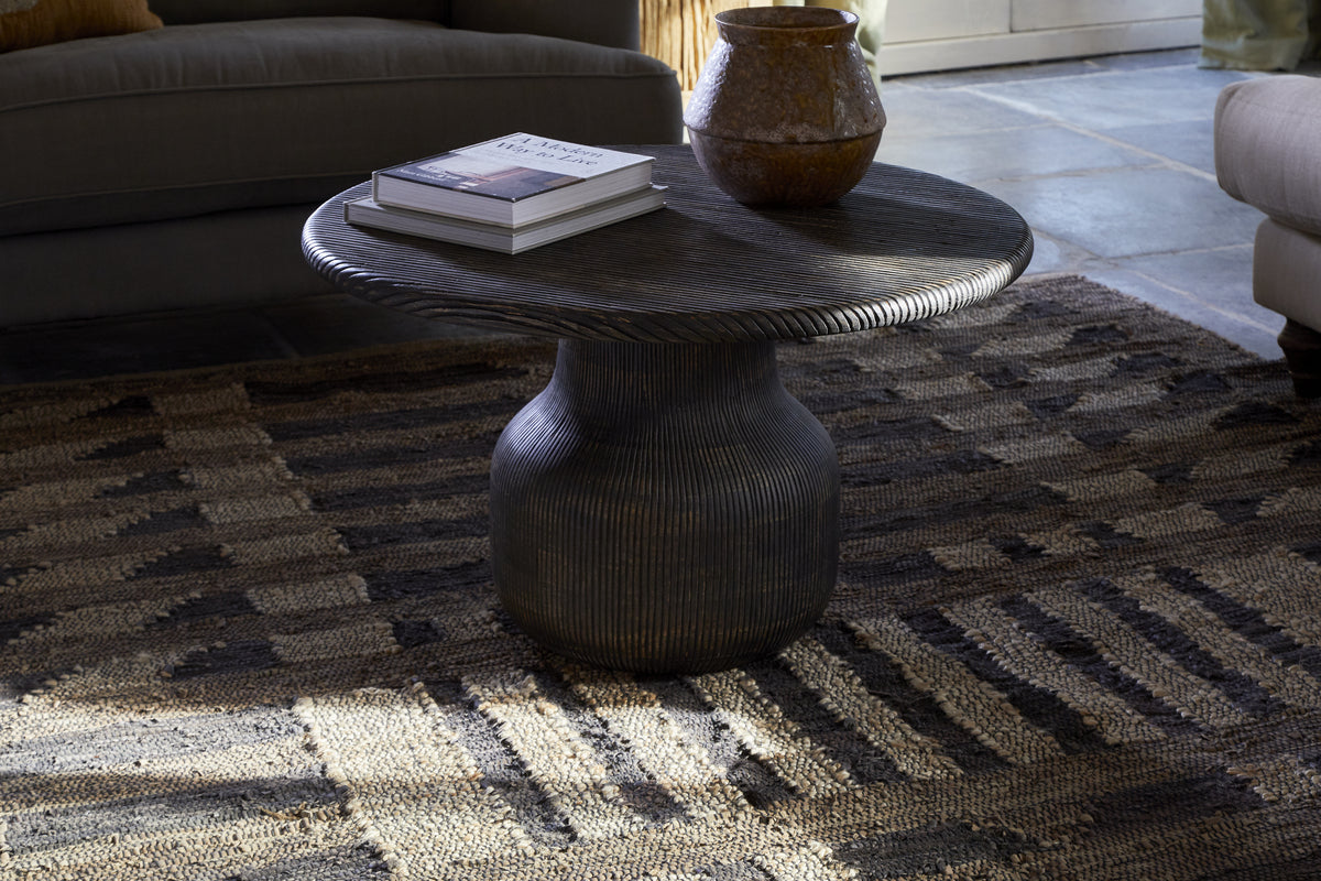 Vivan Grooved Coffee Table - Charcoal