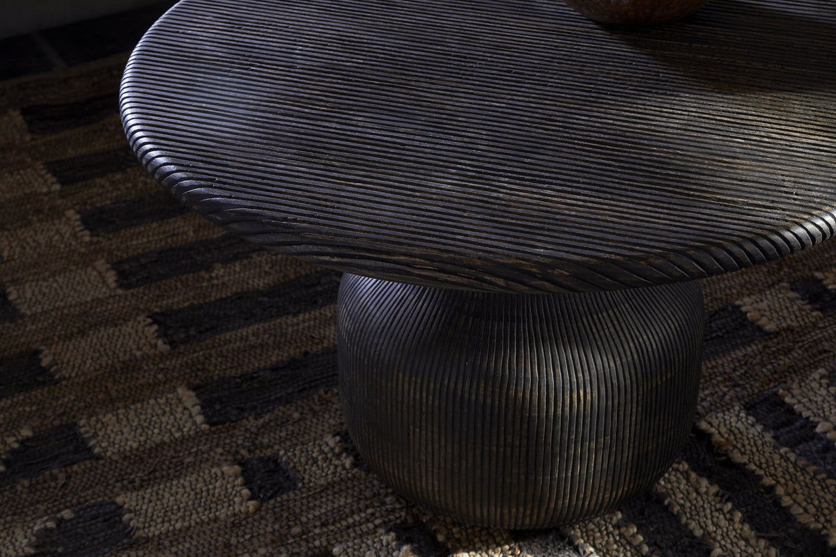 Vivan Grooved Coffee Table - Charcoal