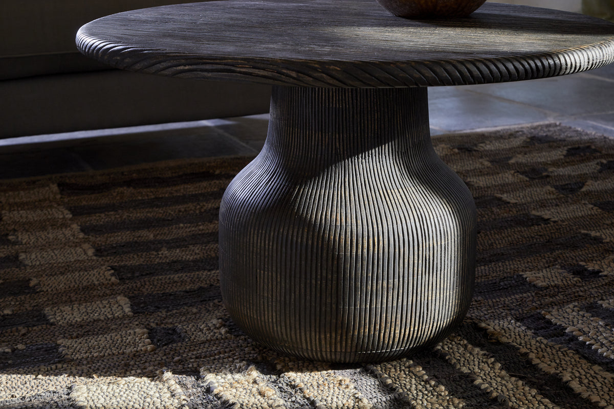 Vivan Grooved Coffee Table - Charcoal