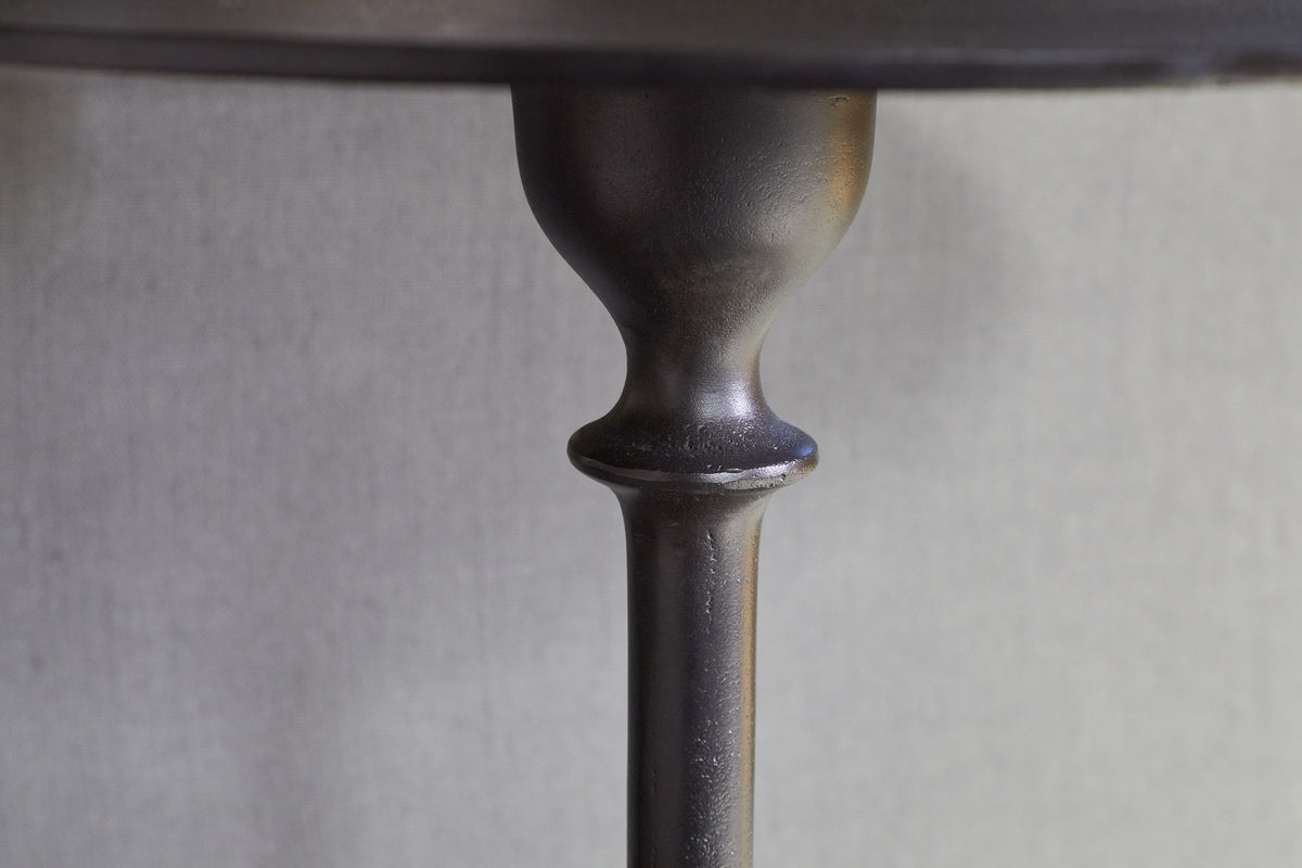 Lahar Cast Metal Tall Side Table - Aged Black