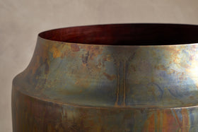 Roja Metal Planter - Oxidised Metal
