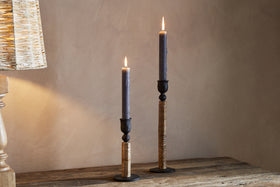 Musika Woven Candlestick - Black & Natural