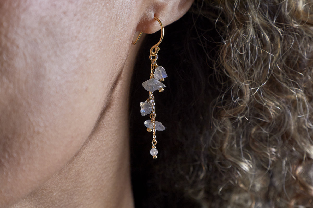 Jaradi Labradorite Earrings - Gold