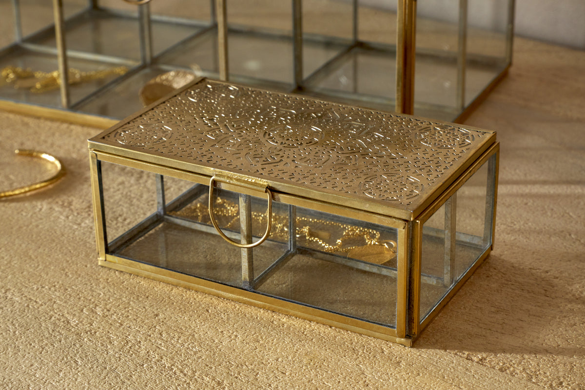 Kijang Jewellery Box - Brass & Clear