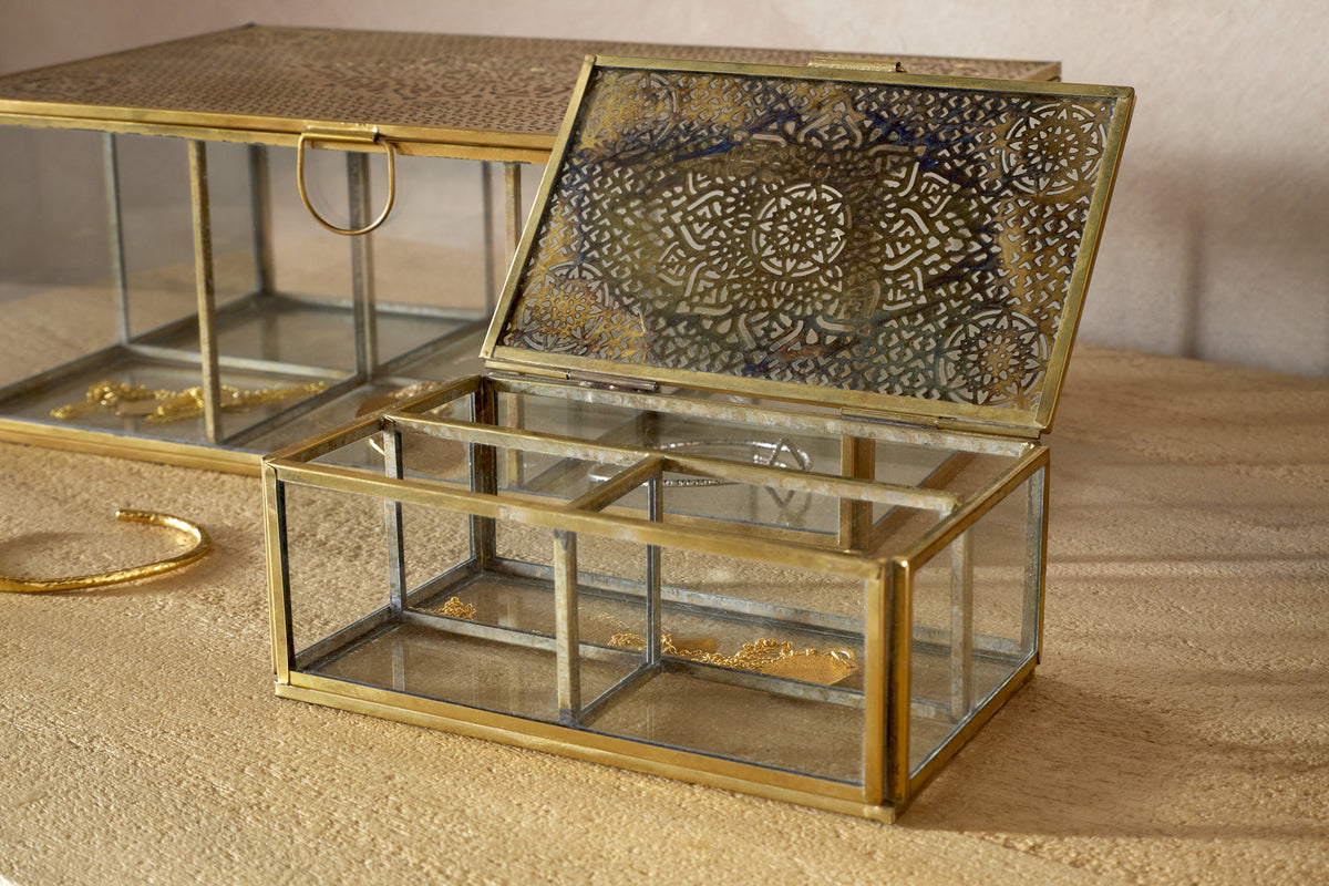 Kijang Jewellery Box - Brass & Clear
