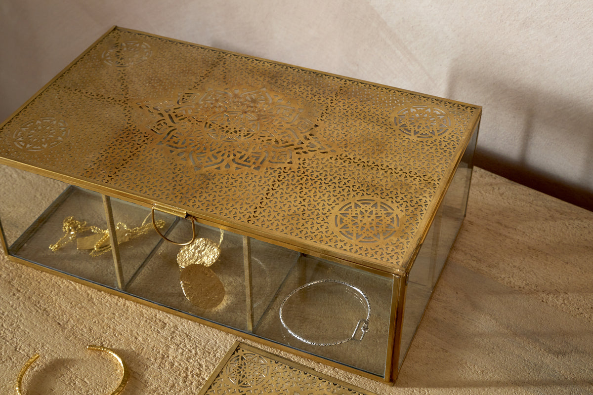Kijang Jewellery Box - Brass & Clear