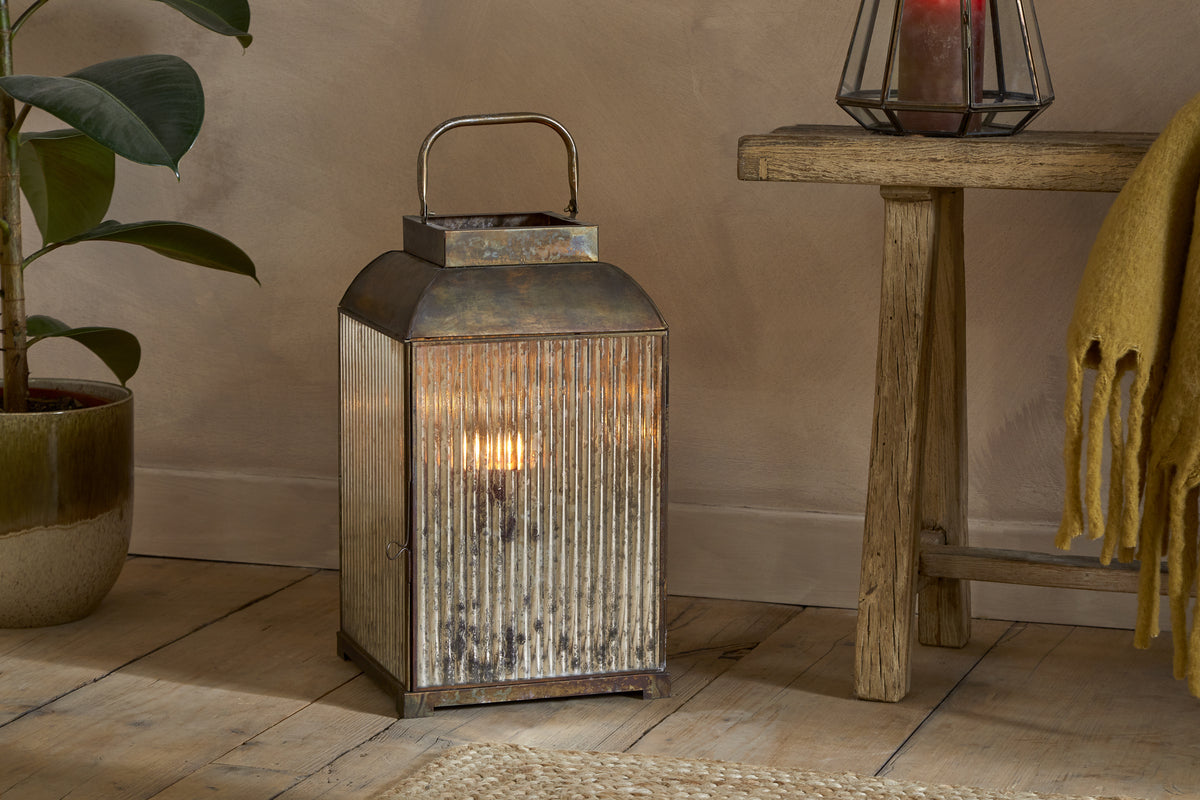 Ruala Lantern - Brass & Clear