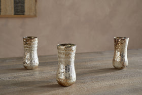 Rumi Recycled Glass Mini Vases - Silver Rust - (Set of 3)