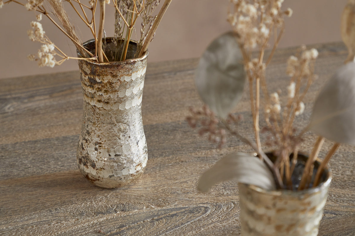 Rumi Recycled Glass Mini Vases - Silver Rust - (Set of 3)