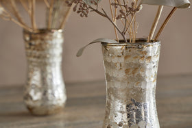 Rumi Recycled Glass Mini Vases - Silver Rust - (Set of 3)