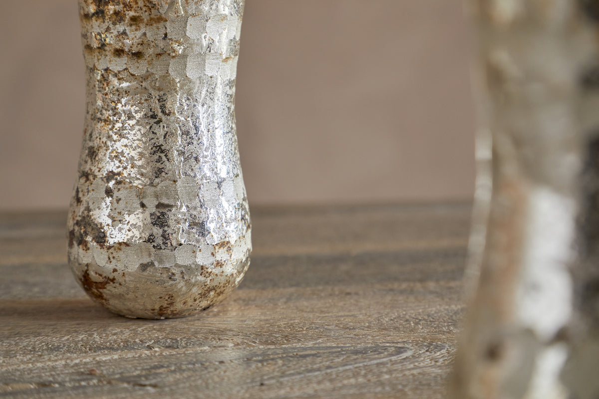 Rumi Recycled Glass Mini Vases - Silver Rust - (Set of 3)