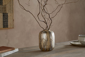 Hamira Recycled Glass Vase - Silver Rust