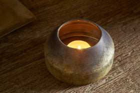 Singal Candle Holder - Green Smoke