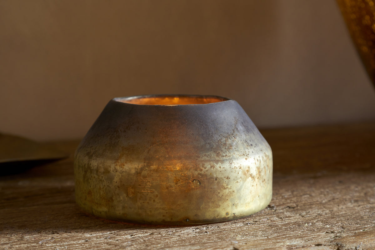 Singal Candle Holder - Green Smoke