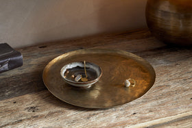 Oorja Round Tray - Brass