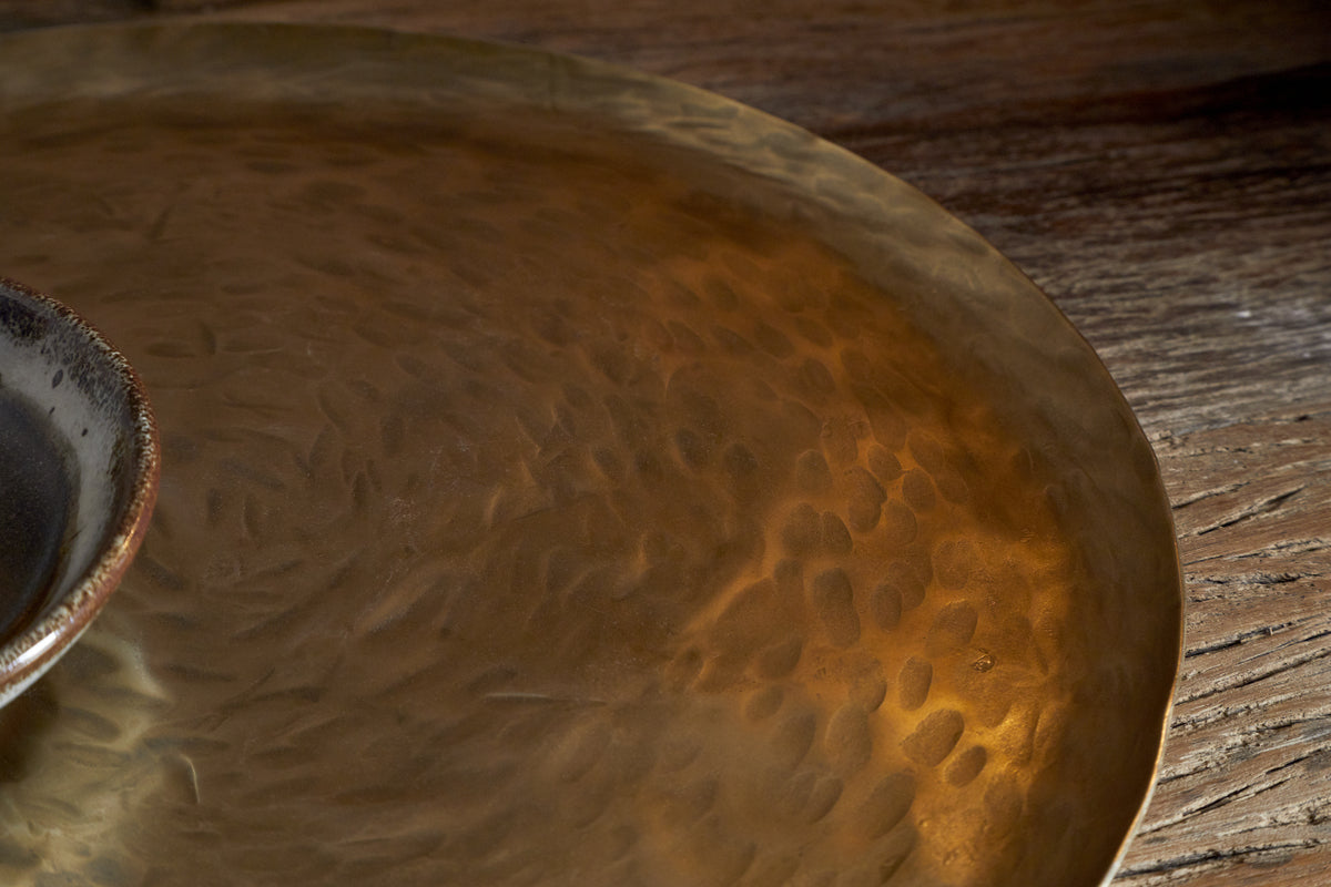 Oorja Round Tray - Brass