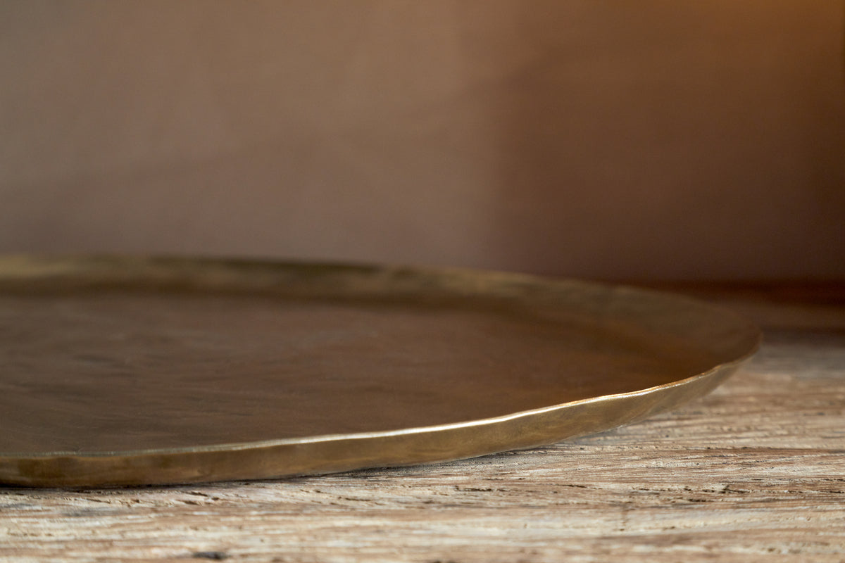 Oorja Round Tray - Brass