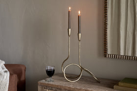 Ayee Twisted Candle Holder - Brass
