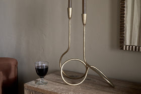 Ayee Twisted Candle Holder - Brass