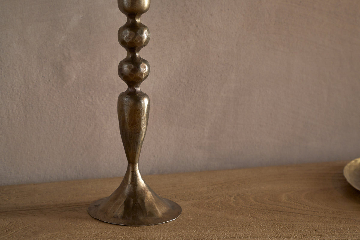 Ayo Pillar Candle Holder - Brass
