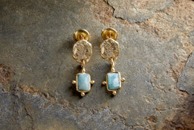 Ebbe Amazonite Earrings - Gold