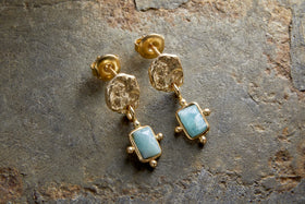 Ebbe Amazonite Earrings - Gold