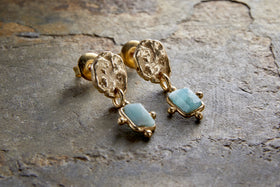 Ebbe Amazonite Earrings - Gold