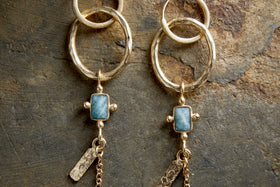 Tumari Amazonite Earrings - Gold