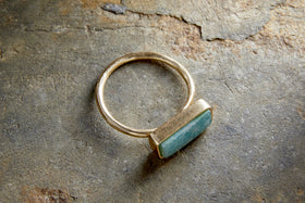 Damaia Amazonite Ring - Gold
