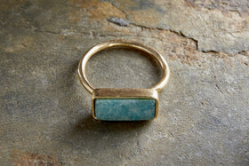 Damaia Amazonite Ring - Gold