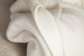 Velatu Fringed Merino Wool Throw - Natural - 130 x 150cm