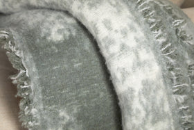 Kambali Distressed Wool Jacquard Throw - Moss